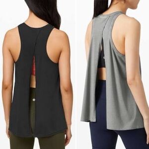 Lululemon | LOT of 2 - All Tied Up Tank Tops *Wash Asphalt Grey + Black